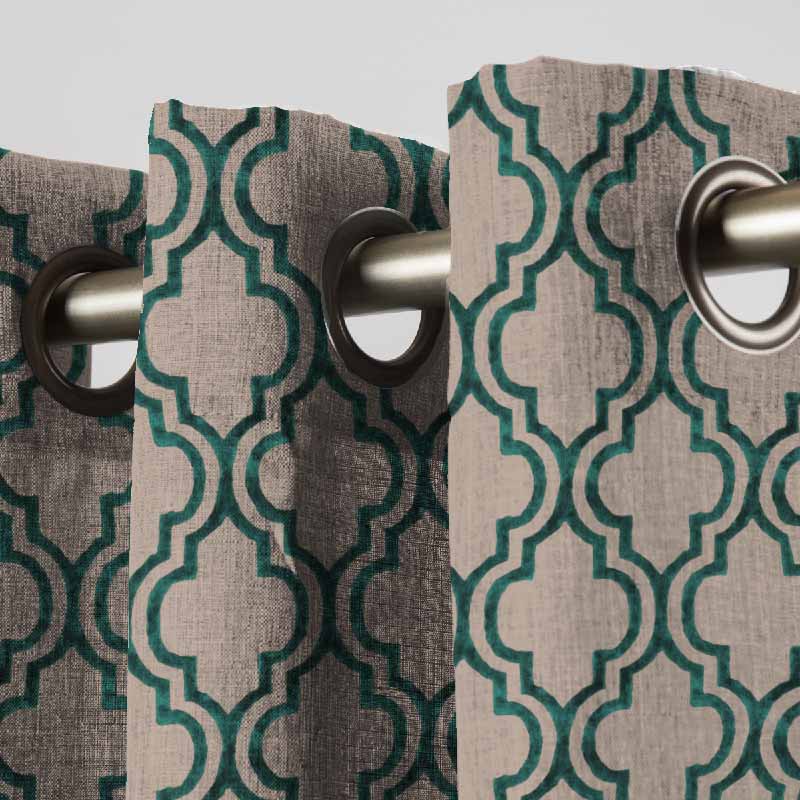 Ds 455 B Moroccan Dreams Black Out Eyelet Door Curtain Window Curtain